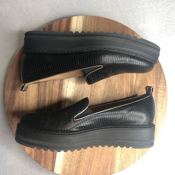 Michele Lopriore Milano Black Lizzard Leather Loafer Size EU 40-US 9 The Cassidy - Picture 3 of 10